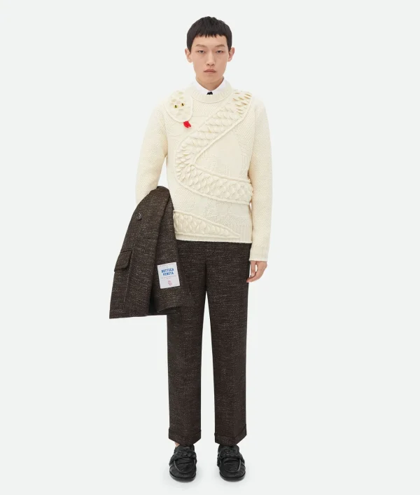 Bottega Veneta Textured Wool Speckled Fitted Jacket> Jackets