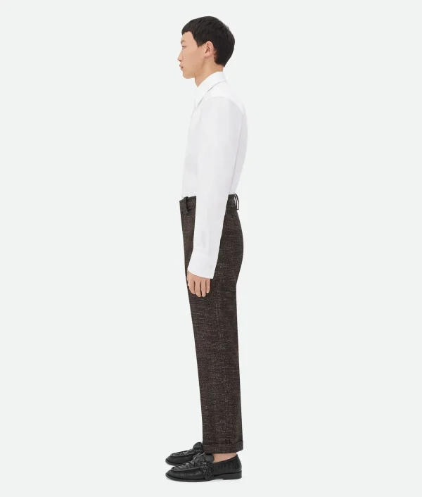 Bottega Veneta Textured Wool Speckled Trousers> Trousers And Shorts
