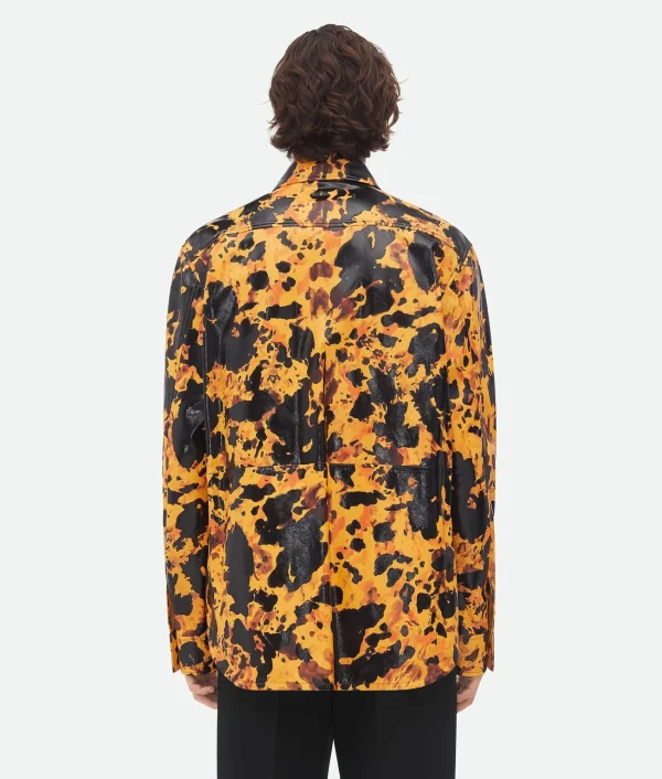 Bottega Veneta Turtle Shell Printed Leather Shirt> Shirts | Leather