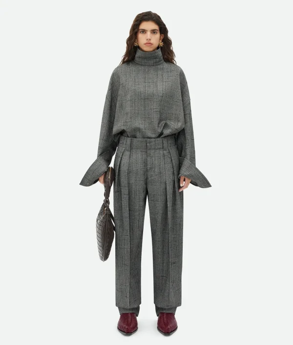 Bottega Veneta Viscose And Silk Criss-Cross High Neck Shirt>Women Shirts