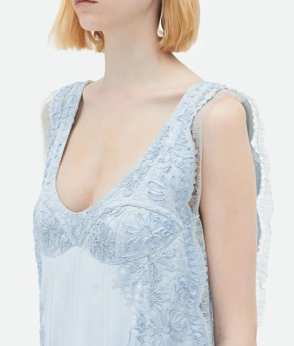 Bottega Veneta Viscose Dress With Lace Embroidery>Women Dresses