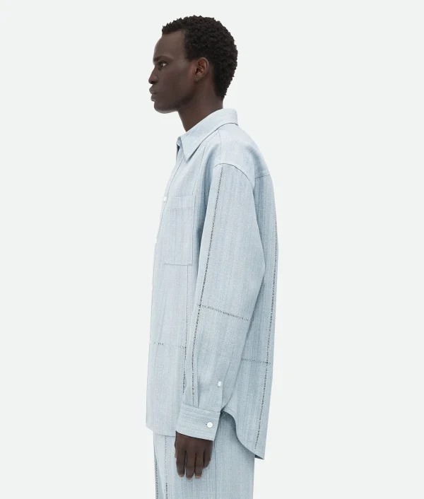 Bottega Veneta Viscose Silk Shirt With Embroidered Detail> Shirts