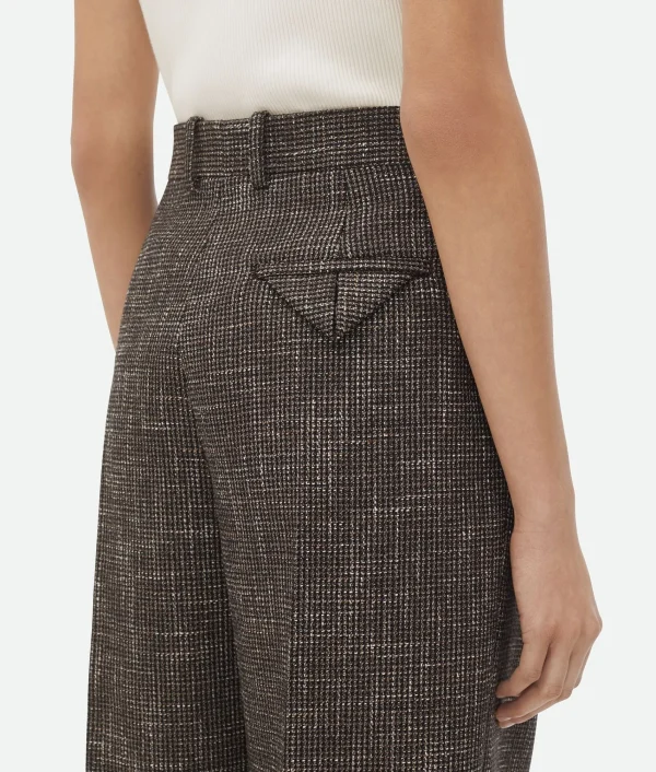 Bottega Veneta Wool And Cotton Pied De Poule Trousers>Women Trousers And Shorts