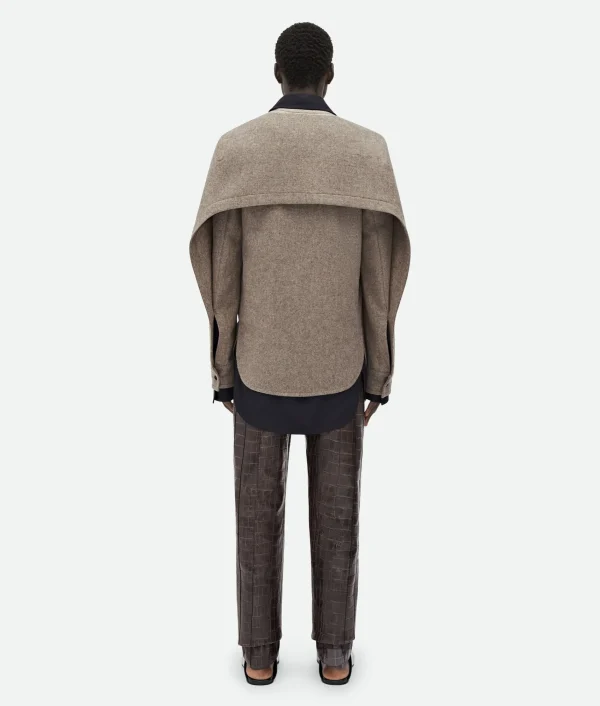 Bottega Veneta Wool Flannel And Viscose Double Shirt> Shirts