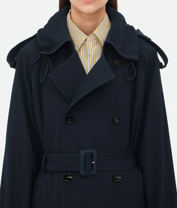 Bottega Veneta Wool Gabardine Trench Coat>Women Coats