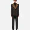 Bottega Veneta Wool Jacket With Contrasting Collar> Jackets