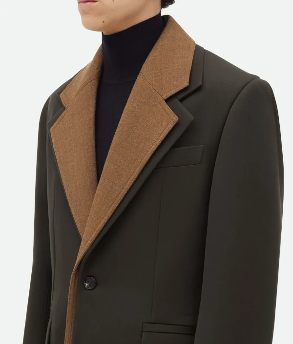 Bottega Veneta Wool Jacket With Contrasting Collar> Jackets