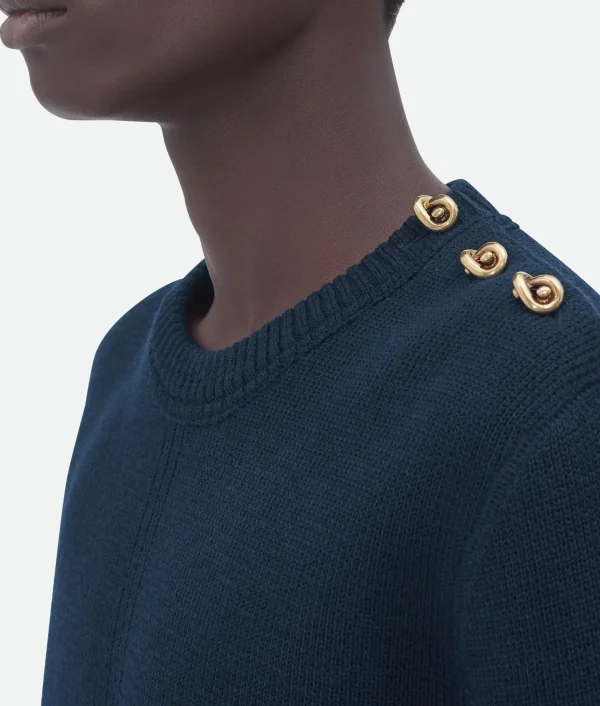 Bottega Veneta Wool Jumper With Metal Knot Buttons> Knitwear