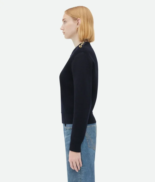 Bottega Veneta Wool Sweater With Metal Knot Buttons>Women Knitwear