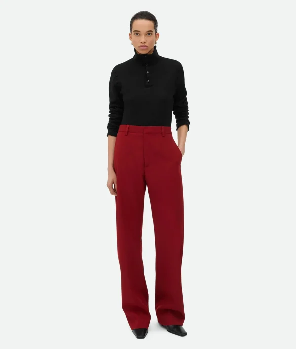Bottega Veneta Wool Twill Rounded Leg Trousers>Women Trousers And Shorts