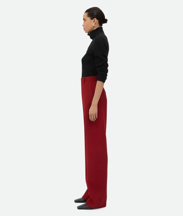 Bottega Veneta Wool Twill Rounded Leg Trousers>Women Trousers And Shorts