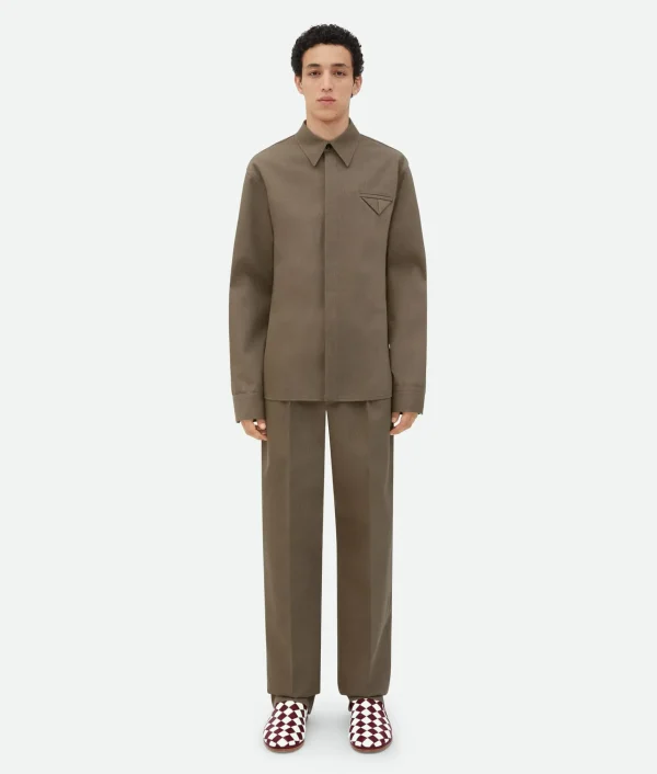 Bottega Veneta Wool Twill Shirt With Triangle Pocket> Shirts