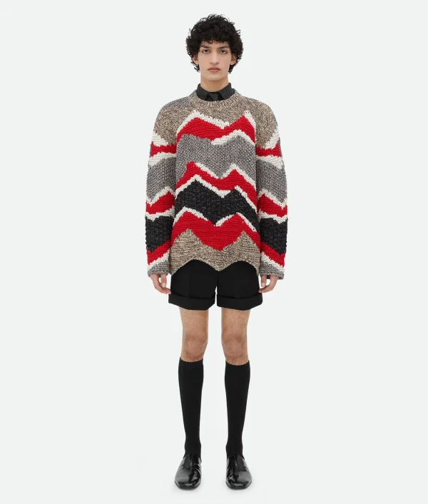 Bottega Veneta Zig Zag Cotton Knit Jumper> Knitwear