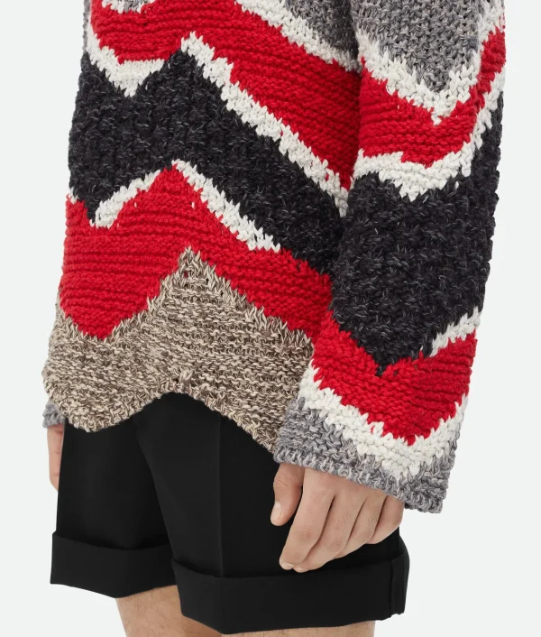 Bottega Veneta Zig Zag Cotton Knit Jumper> Knitwear